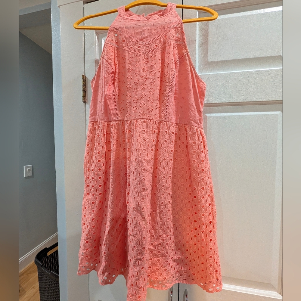Xhilaration Coral Eyelet A-Line Skirt